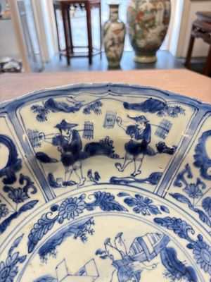 A Chinese blue and white 'kraak' 'Wang Xizhi' dish, Wanli — foto 5