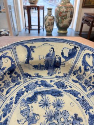 A Chinese blue and white 'kraak' 'Wang Xizhi' dish, Wanli — foto 6