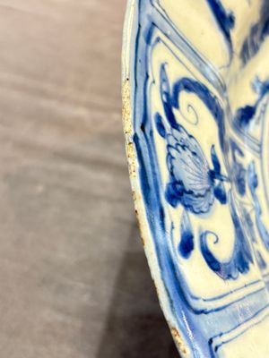 A Chinese blue and white 'kraak' 'Wang Xizhi' dish, Wanli — foto 7