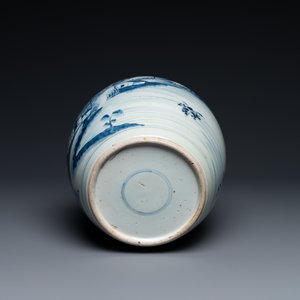 A Chinese blue and white 'landscape' jar, Kangxi — 照片 6