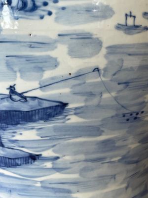 A Chinese blue and white 'landscape' vase and cover, Chenghua mark, 19th C. — 照片 7