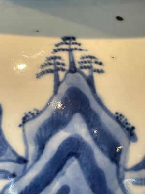 A Chinese blue and white 'landscape' vase and cover, Chenghua mark, 19th C. — 照片 8