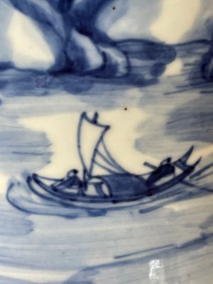 A Chinese blue and white 'landscape' vase and cover, Chenghua mark, 19th C. — 照片 9