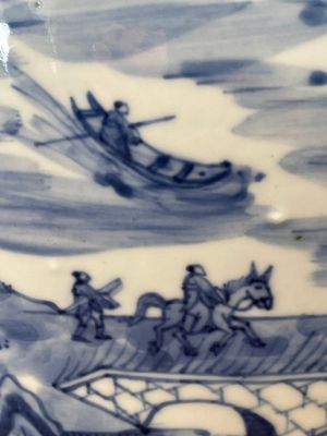 A Chinese blue and white 'landscape' vase and cover, Chenghua mark, 19th C. — 照片 10
