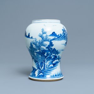 A Chinese blue and white 'landscape' vase, Kangxi — 照片 3