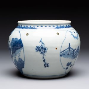 A Chinese blue and white 'Lian Sheng San Ji 連升三級‘ and 'Xie Qin Fang You 攜琴訪友' bowl, Transitional style — photo 4
