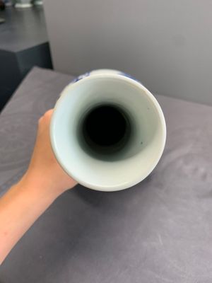 A Chinese blue and white 'Lian Sheng San Ji 連升三級' bottle vase, Transitional period — 照片 5