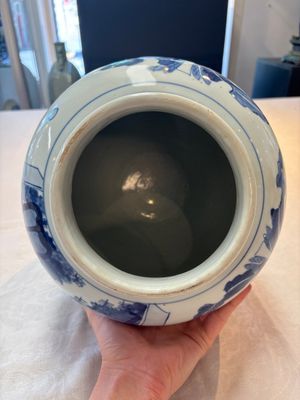 A Chinese blue and white 'Lian Sheng San Ji 連升三級' vase, Transitional period — foto 6