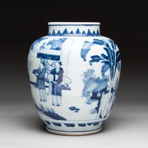 A Chinese blue and white 'Lian Sheng San Ji 連升三級' vase, Transitional period — foto 2
