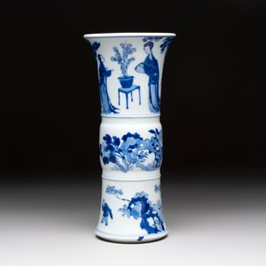A Chinese blue and white 'Long Eliza and playing boys' 'gu' vase, Kangxi — photo 3