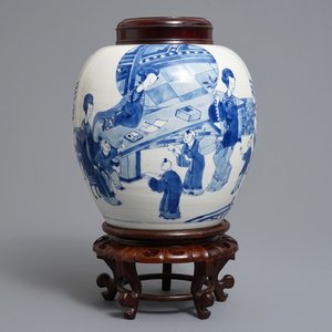 A Chinese blue and white 'long Eliza and playing boys' jar, Kangxi — 照片 1