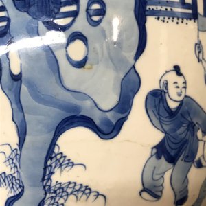 A Chinese blue and white 'long Eliza and playing boys' jar, Kangxi — 照片 14