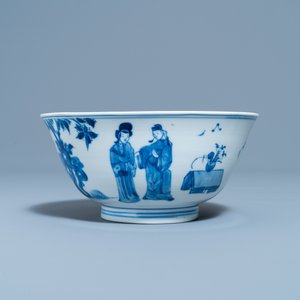 A Chinese blue and white 'Long Eliza' bowl, 'Qi Zhen Ru Yu' mark, Kangxi — 照片 2