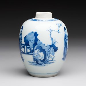 A Chinese blue and white 'Long Eliza' tea caddy, Kangxi — 照片 2