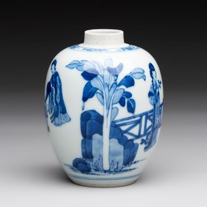 A Chinese blue and white 'Long Eliza' tea caddy, Kangxi — 照片 4