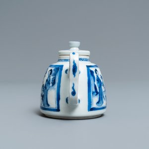 A Chinese blue and white 'Long Eliza' teapot, Yu mark, Kangxi — photo 5
