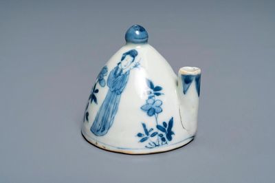 A Chinese blue and white 'Long Eliza' water dropper, Kangxi