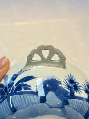 A Chinese blue and white 'Long Elizas and Playing Boys' bowl and cover, Chenghua mark, Kangxi — photo 10