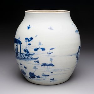 A Chinese blue and white 'lotus pond' jar for the Vietnamese market, Yongzheng mark, 18/19th C. — photo 2