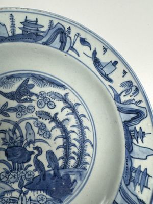 A Chinese blue and white 'Lotus Pond with Ducks' dish — 照片 3