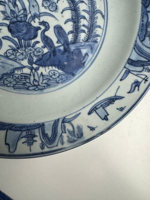 A Chinese blue and white 'Lotus Pond with Ducks' dish — 照片 5