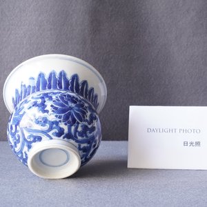 A Chinese blue and white 'lotus scroll' spittoon or zhadou, Kangxi — 照片 11