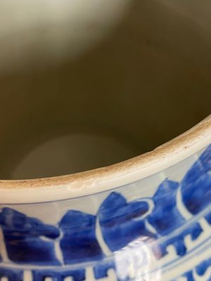 A Chinese blue and white 'lotus scroll' vase, Kangxi — 照片 7