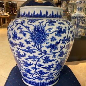 A Chinese blue and white 'lotus scroll' vase, Kangxi — 照片 20