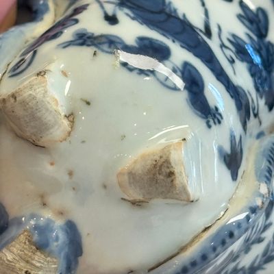 A Chinese blue and white lotus -shaped 'Aquatic Animals' straw cup  — photo 8