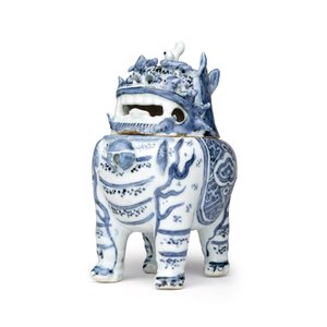 A Chinese blue and white 'Luduan' incense burner  — photo 1