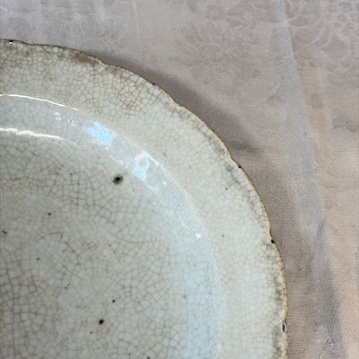 A Chinese blue and white 'Mandarin Duck' dish and a crackle-glazed dish — photo 12