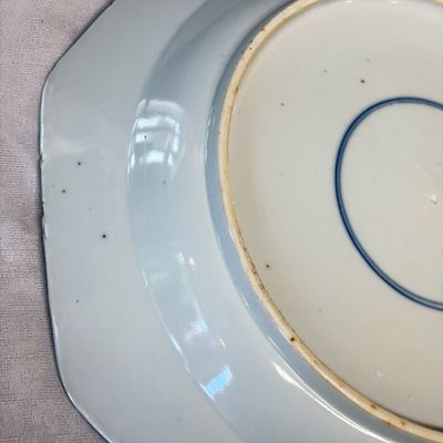 A Chinese blue and white 'Mandarin Duck' dish and a crackle-glazed dish — photo 8