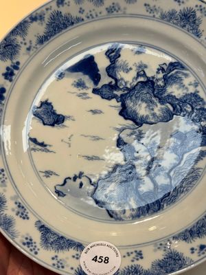 A Chinese blue and white 'Master of the Rocks' plate, Chenghua mark, Kangxi — photo 5