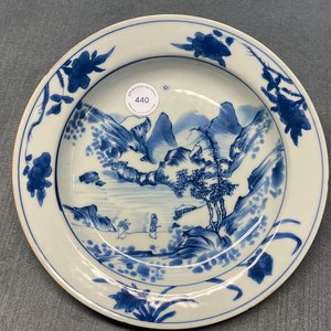A Chinese blue and white 'Master of the Rocks' plate, Kangxi — 照片 9