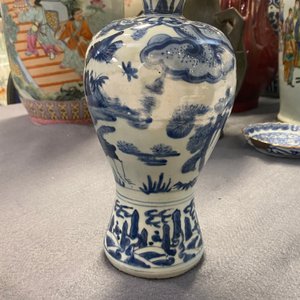 A Chinese blue and white 'meiping' vase with cranes, Wanli — photo 34