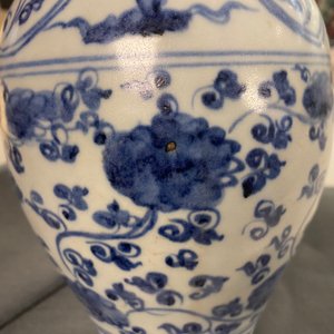 A Chinese blue and white 'meiping' vase with floral scrolls, Ming — 照片 11