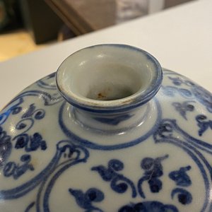 A Chinese blue and white 'meiping' vase with floral scrolls, Ming — 照片 9