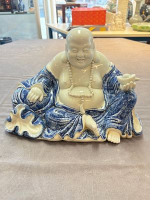 A Chinese blue and white Milefo Buddha, Zeng Long Sheng 曾龍昇 mark, 20th C. — 照片 1