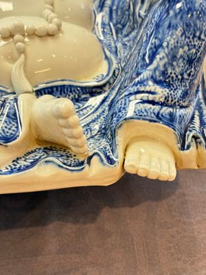 A Chinese blue and white Milefo Buddha, Zeng Long Sheng 曾龍昇 mark, 20th C. — 照片 12