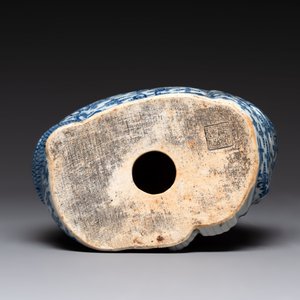 A Chinese blue and white Milefo Buddha, Zhu Mao Ji Zao 朱茂記造 mark, 19/20th C. — photo 6