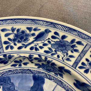 A Chinese blue and white 'Mongolian hunting' dish, Kangxi — photo 4