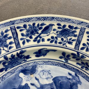 A Chinese blue and white 'Mongolian hunting' dish, Kangxi — photo 9