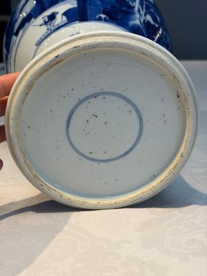 A Chinese blue and white 'Mountainous Riverscape' baluster vase, Kangxi — photo 12