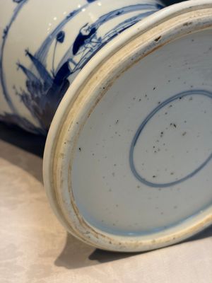 A Chinese blue and white 'Mountainous Riverscape' baluster vase, Kangxi — photo 13
