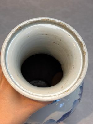 A Chinese blue and white 'Mountainous Riverscape' baluster vase, Kangxi — photo 5