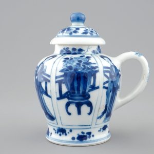 A Chinese blue and white mustard jar with cover, Kangxi — 照片 2