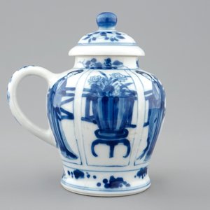 A Chinese blue and white mustard jar with cover, Kangxi — 照片 4