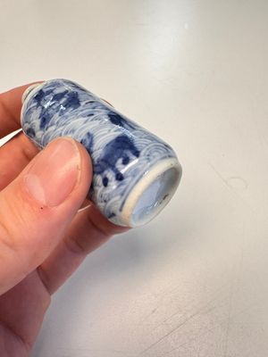 A Chinese blue and white 'Mythical Animals' snuff bottle and a 'Buddhist Lions' snuff bottle — photo 19