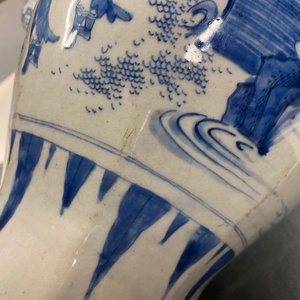 A Chinese blue and white octagonal vase, Transitional period — photo 15