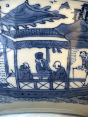 A Chinese blue and white 'Ode to the Red Cliff' bowl, Transitional period — foto 6